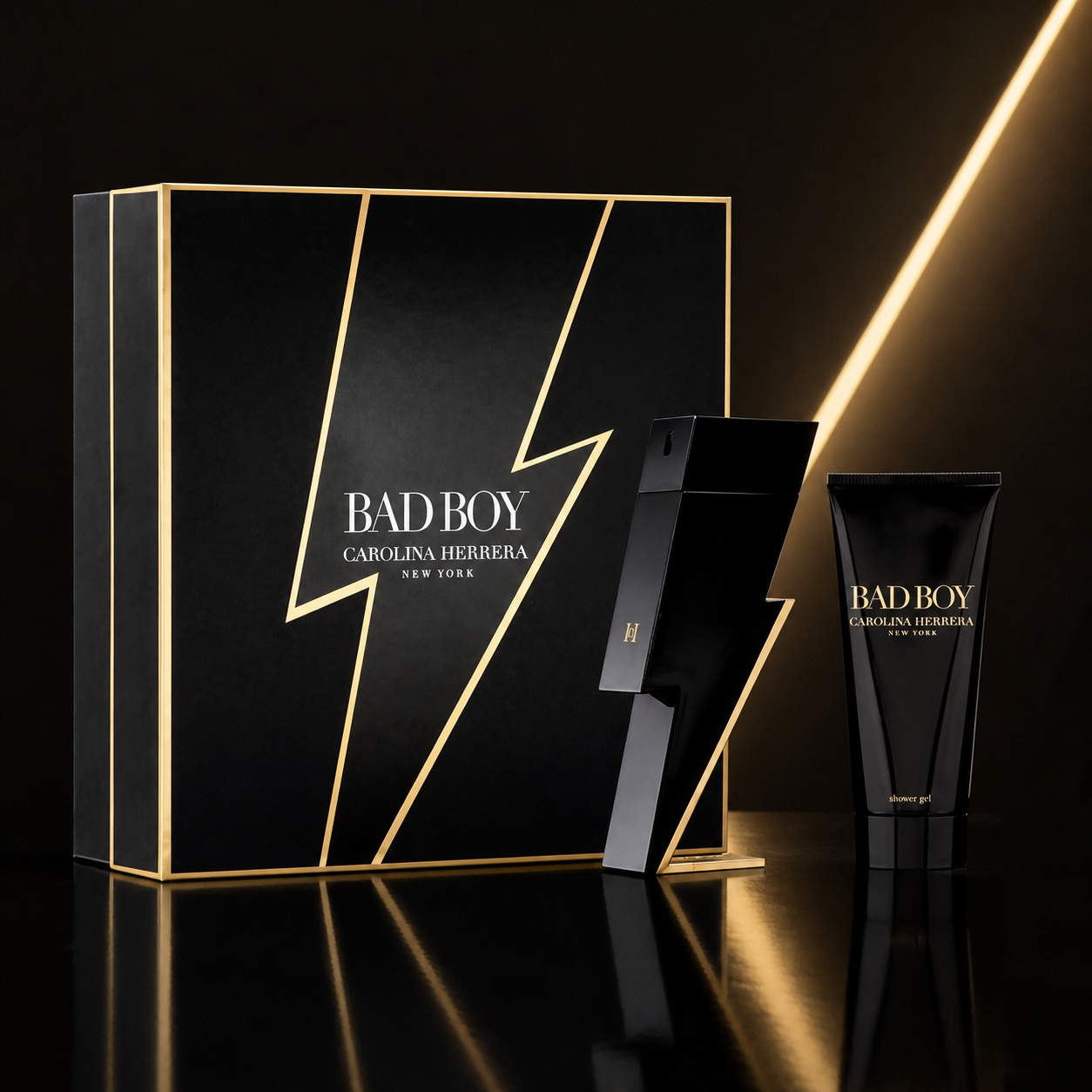 Carolina Herrera Bad Boy 100ml Eau de Toilette and 100ml shower gel lightning campaign image