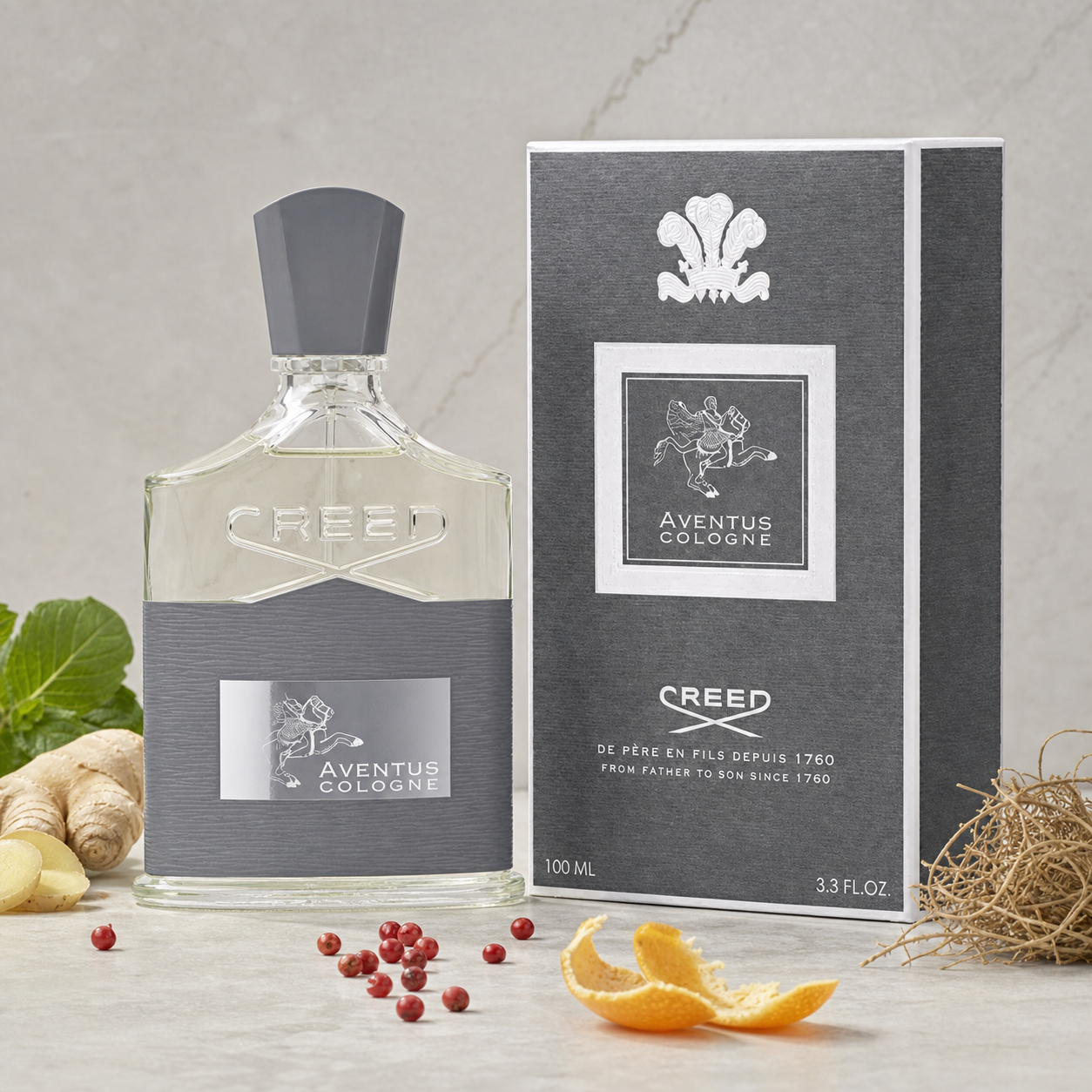 Creed Aventus Cologne Eau de Parfum 100ml ingredient still life image