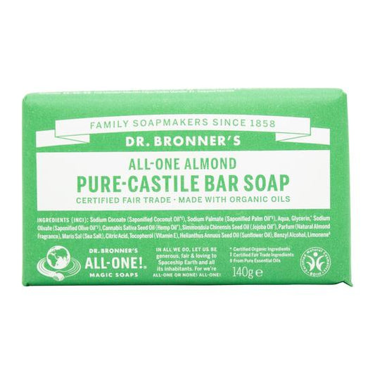 Dr. Bronner's Almond Pure-Castile Soap Bar 140g