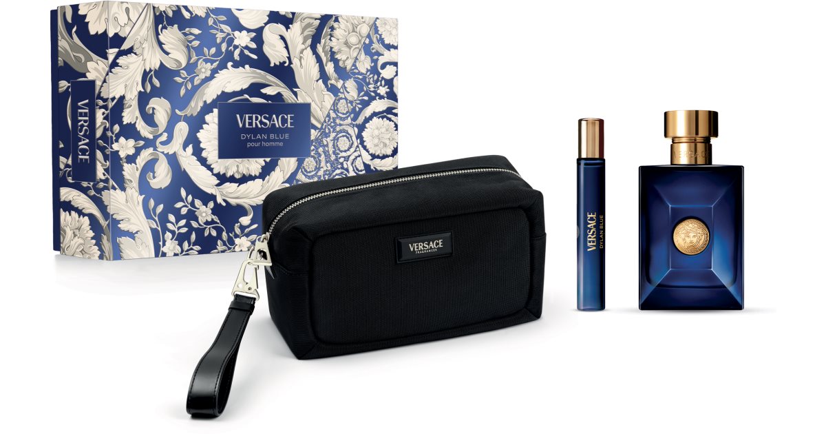 Versace Pour Homme Dylan Blue Gift Set 100ml EDT + 10ml EDT + Toiletry Bag