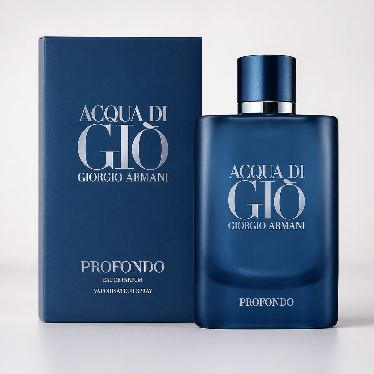Giorgio Armani Acqua di Giò Profondo Eau de Parfum 100ml studio bottle and box image