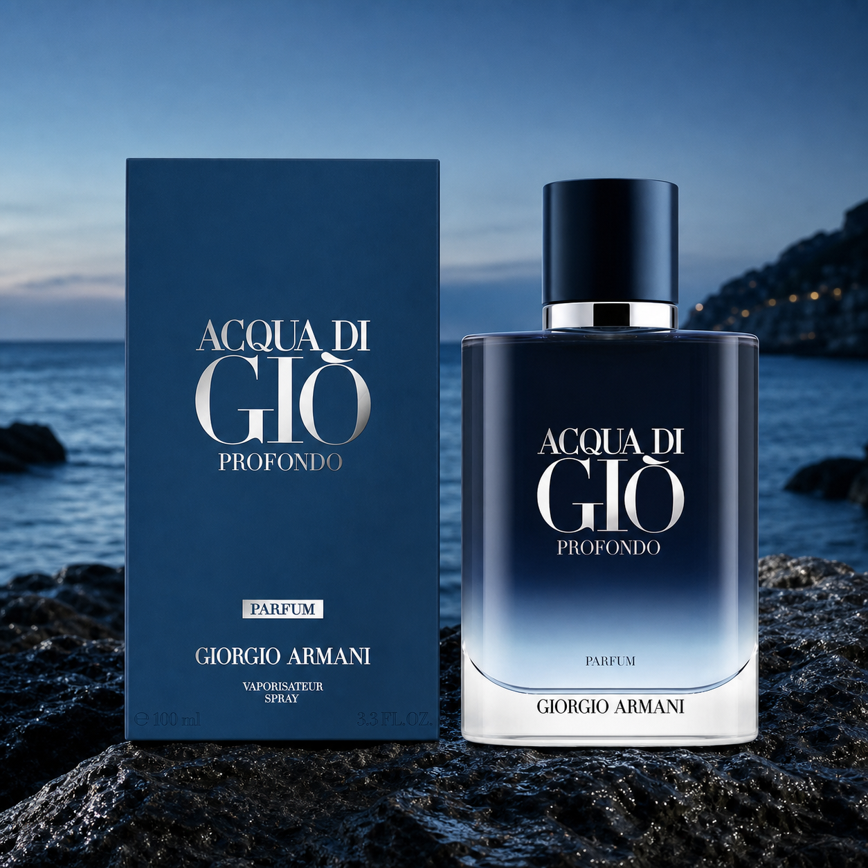 Giorgio Armani Acqua di Giò Profondo Parfum 100ml Mediterranean coastal lifestyle image