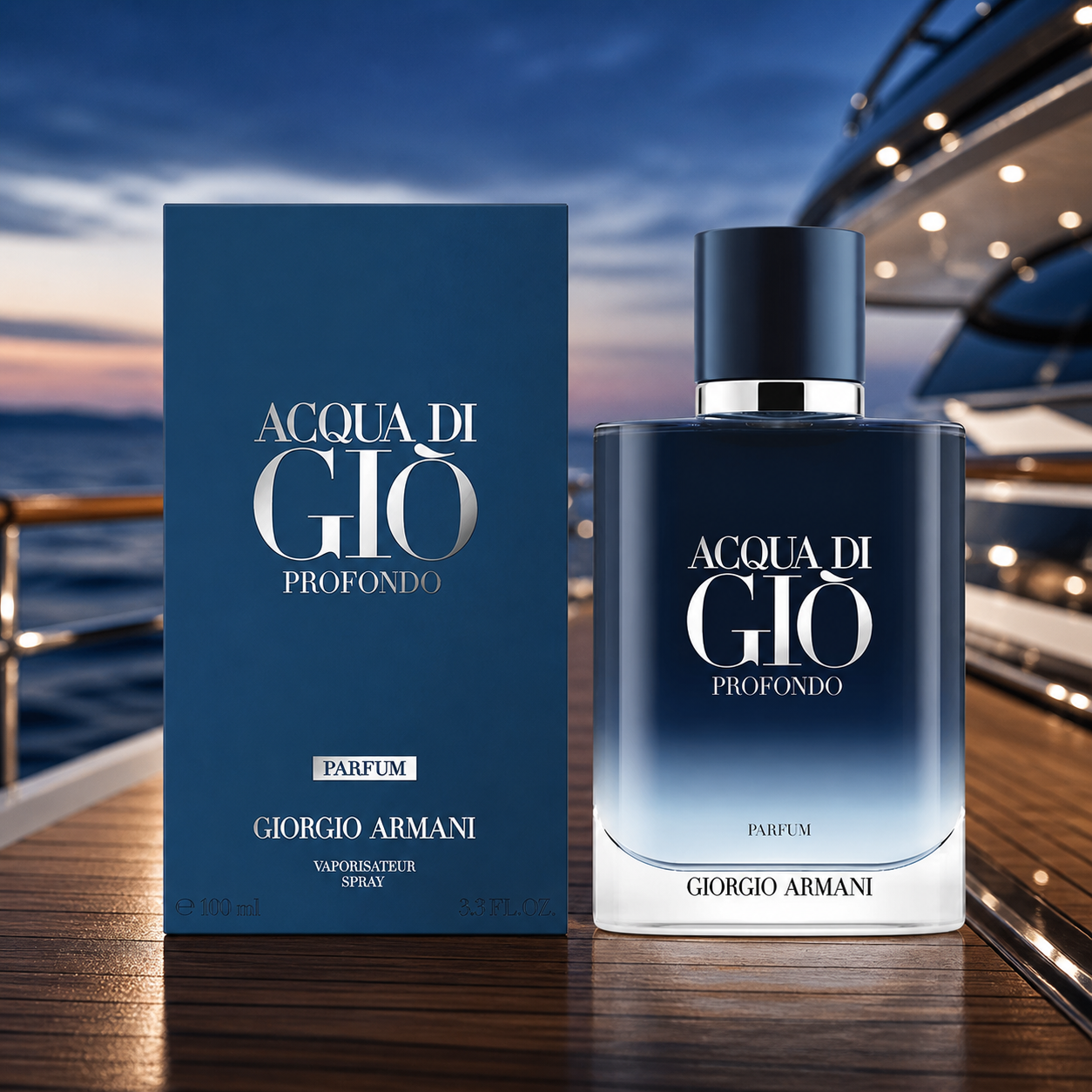 Giorgio Armani Acqua di Giò Profondo Parfum 100ml evening yacht lifestyle image