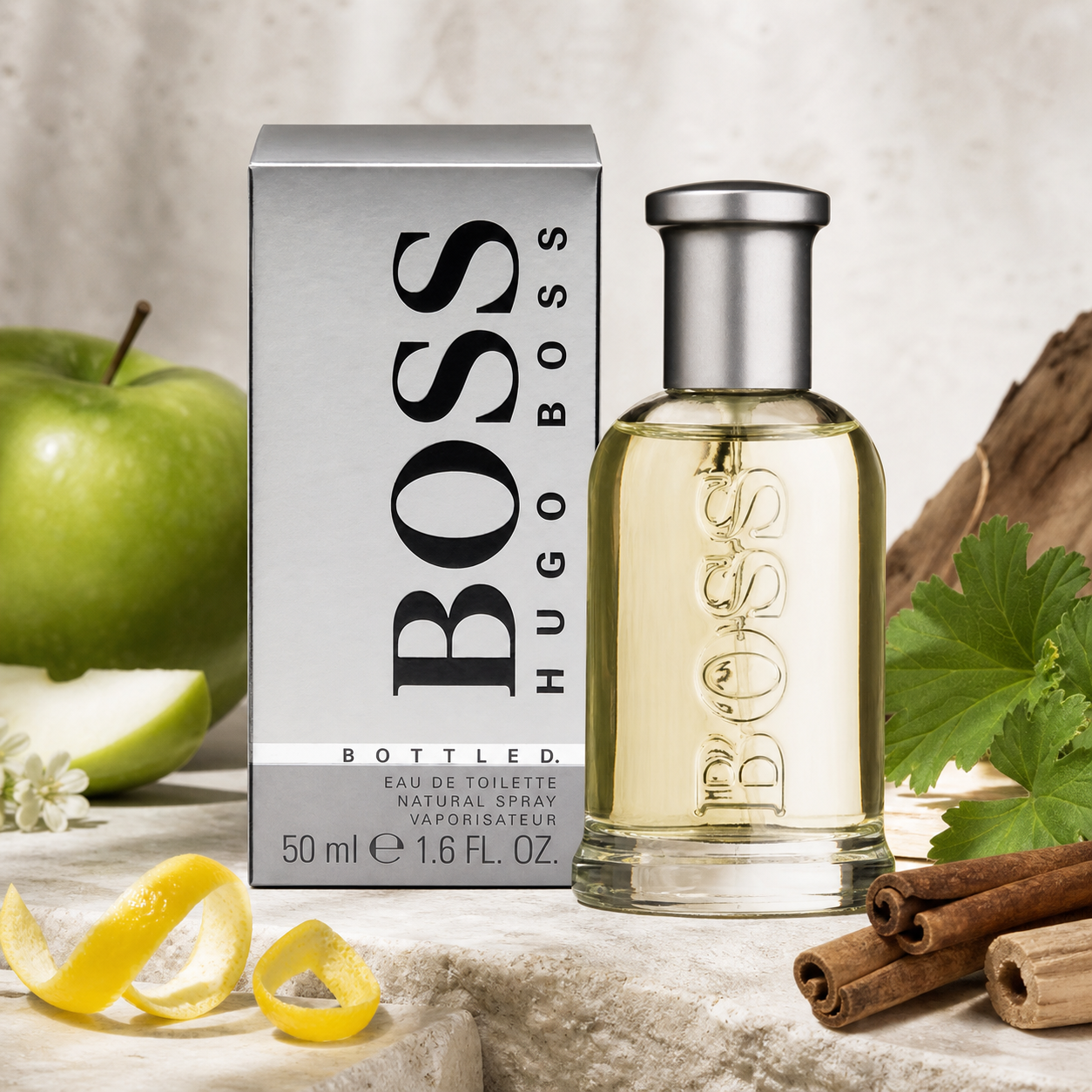 Hugo Boss Boss Bottled Eau de Toilette 50ml fragrance notes still life