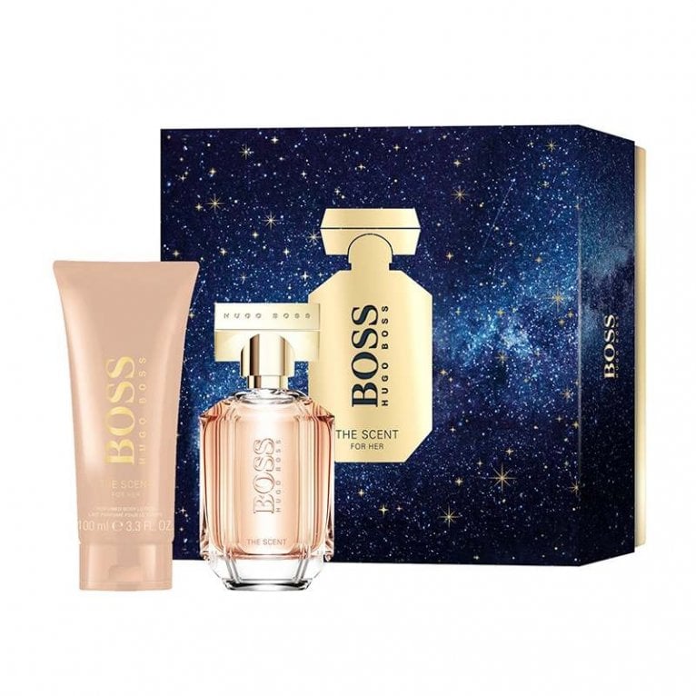 Hugo Boss The Scent Gift Set 30ml EDP Spray + 50ml Body Lotion (The Scent for Her by Hugo Boss is a Gift Set consisting of 30ml Parfum Spray and with a Body Lotion.)