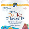 Vitamin D3+K2 Gummies, Pomegranate - 60 gummies