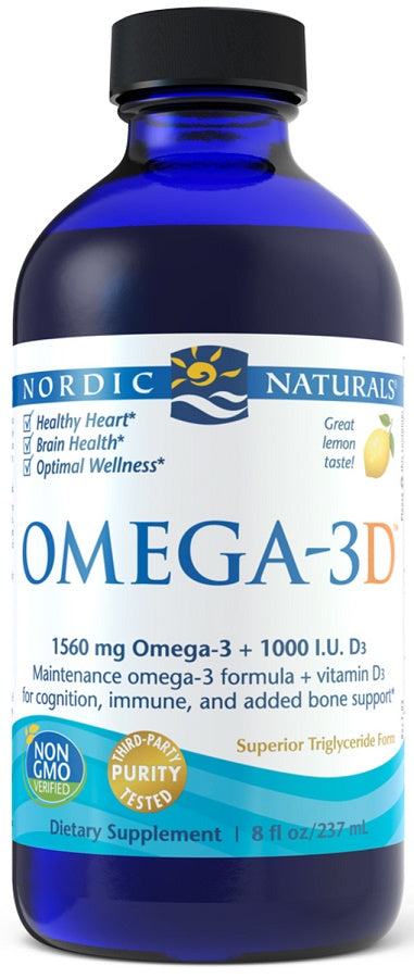 Omega-3D, 1560mg Zitrone - 237 ml.
