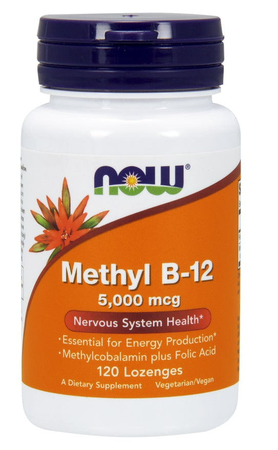 Methyl B-12 mit Folsäure, 5000 mcg – 120 Lutschtabletten