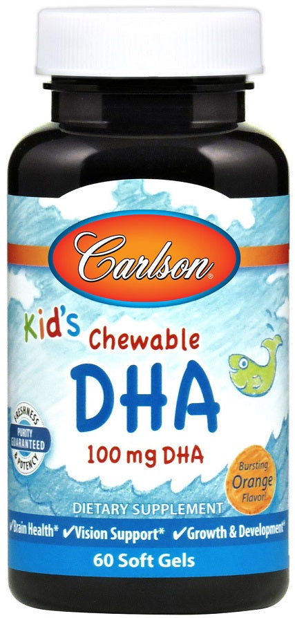 DHA Kautabletten für Kinder, 100 mg Orange – 60 Weichkapseln