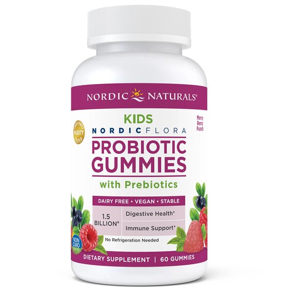 Probiotische Gummibärchen für Kinder, Merry Berry Punch – 60 Gummibärchen