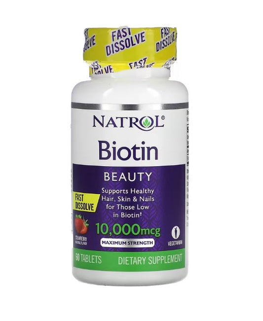 Biotin Rapid-Melt, 10000mcg (Erdbeere) - 60 Tabletten