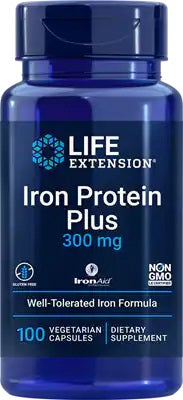 Eisen Protein Plus, 300mg - 100 pflanzliche Kapseln