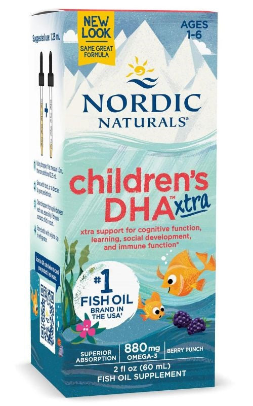 Children's DHA Xtra Fish Oil, 880mg Berry Punch (EAN 768990027253) - 60 ml.