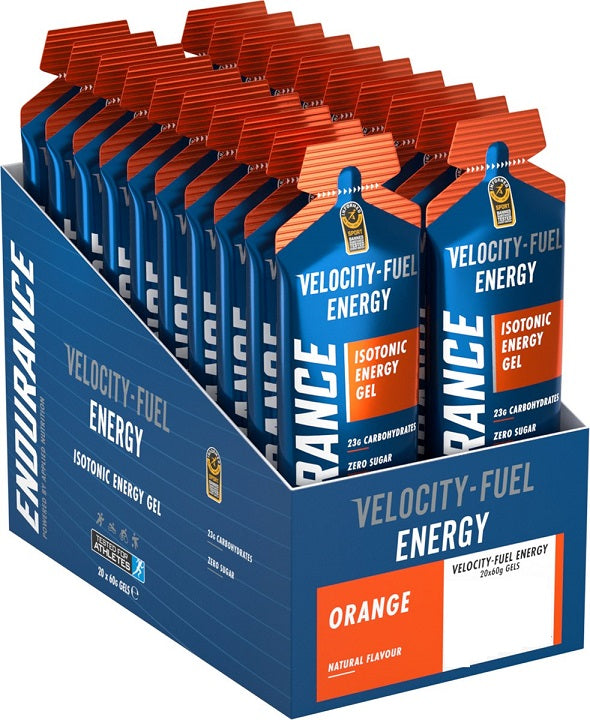 Endurance Energy Isotonic Energy Gel, Orange - 20 x 60g - Orange