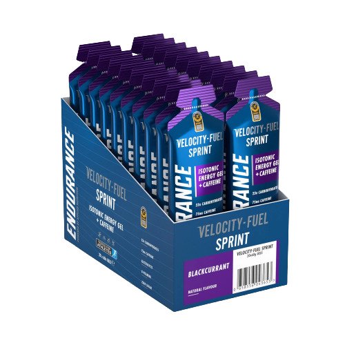 Endurance Sprint Isotonic Energy Gel + Caffeine, Blackcurrant - 20 x 60g - Blackcurrant