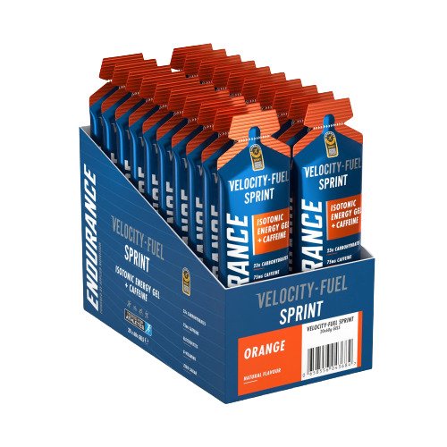 Endurance Sprint Isotonic Energy Gel + Caffeine, Orange - 20 x 60g - Orange