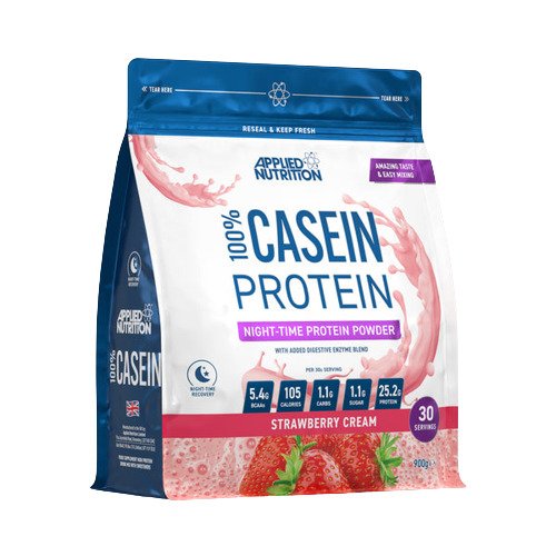 Applied Nutrition 100% Casein Protein, Strawberry Cream - 900g - Strawberry Cream