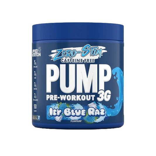 Pump 3G Pre-Workout (Zero Stimulant), Icy Blue Raz (EAN 5056555204993) - 375g - Icy Blue Raz (EAN 5056555204993)