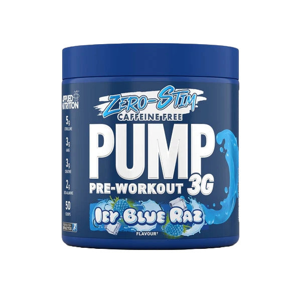 Pump 3G Pre-Workout (Zero Stimulant), Icy Blue Raz (EAN 5056555204993) - 375g - Icy Blue Raz (EAN 5056555204993)