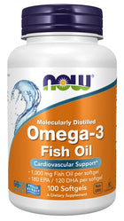 Omega-3 Fish Oil, Molecularly Distilled - 100 softgels