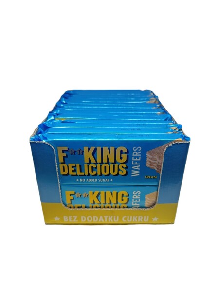 Fitking Delicious Wafers, Cream - 32 x 80g - Cream