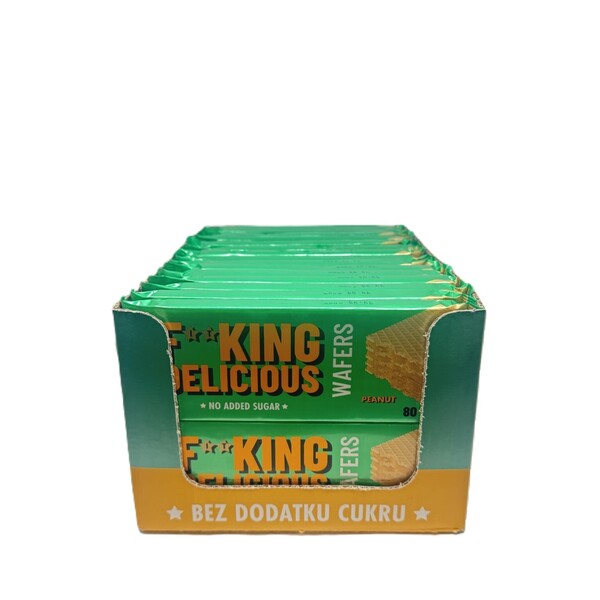 Fitking Delicious Wafers, Peanut - 32 x 80g - Peanut