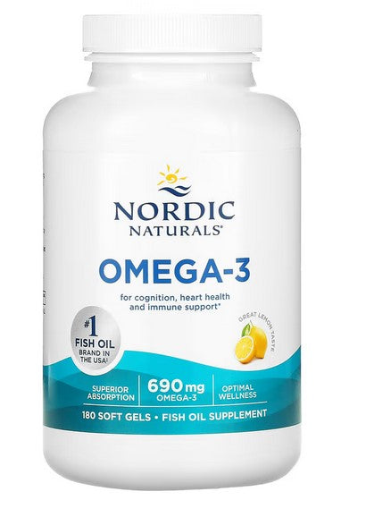 Omega-3, 690 mg Zitrone - 180 Weichkapseln