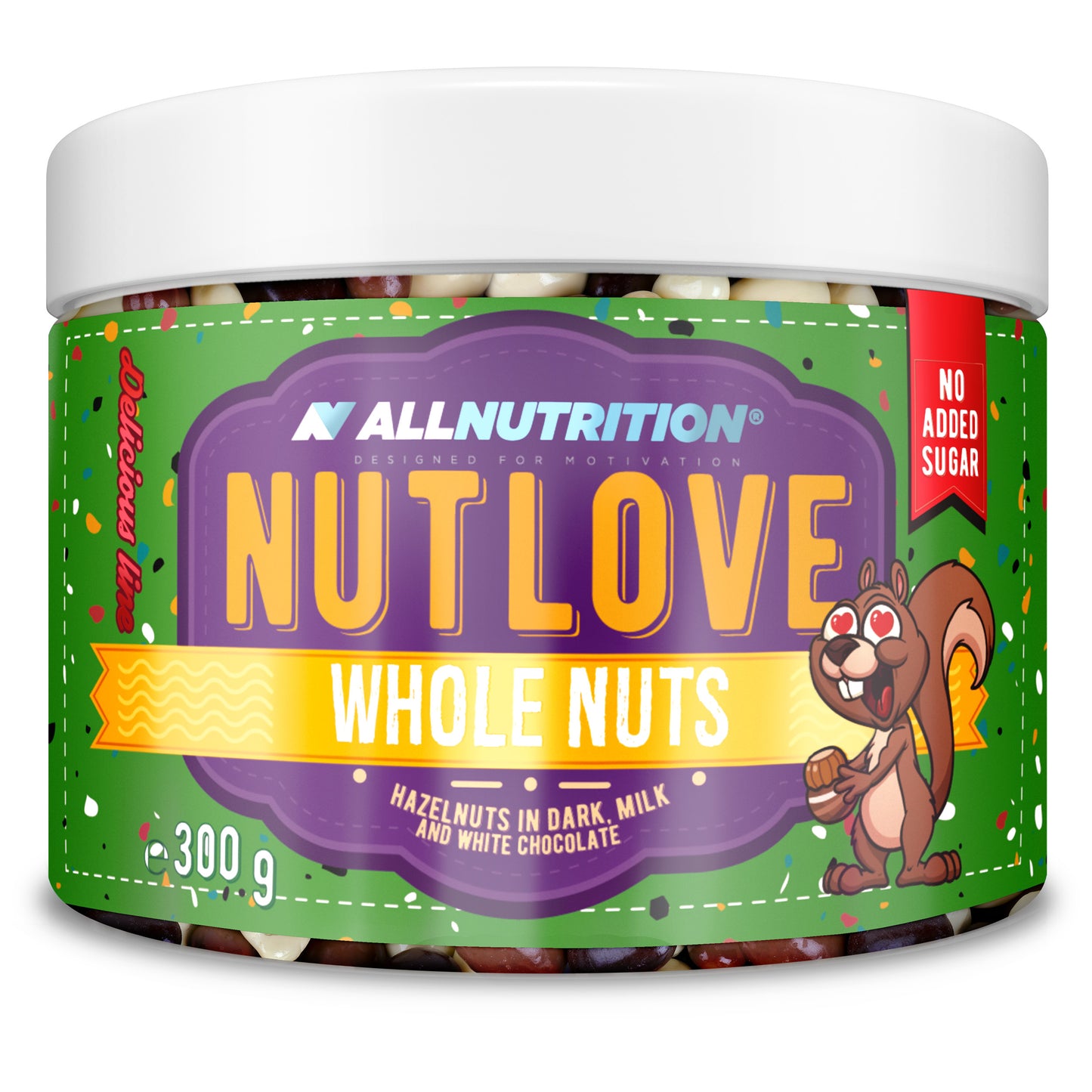Nutlove Whole Nuts, Hazelnuts in Dark Milk and White Chocolate - 300g