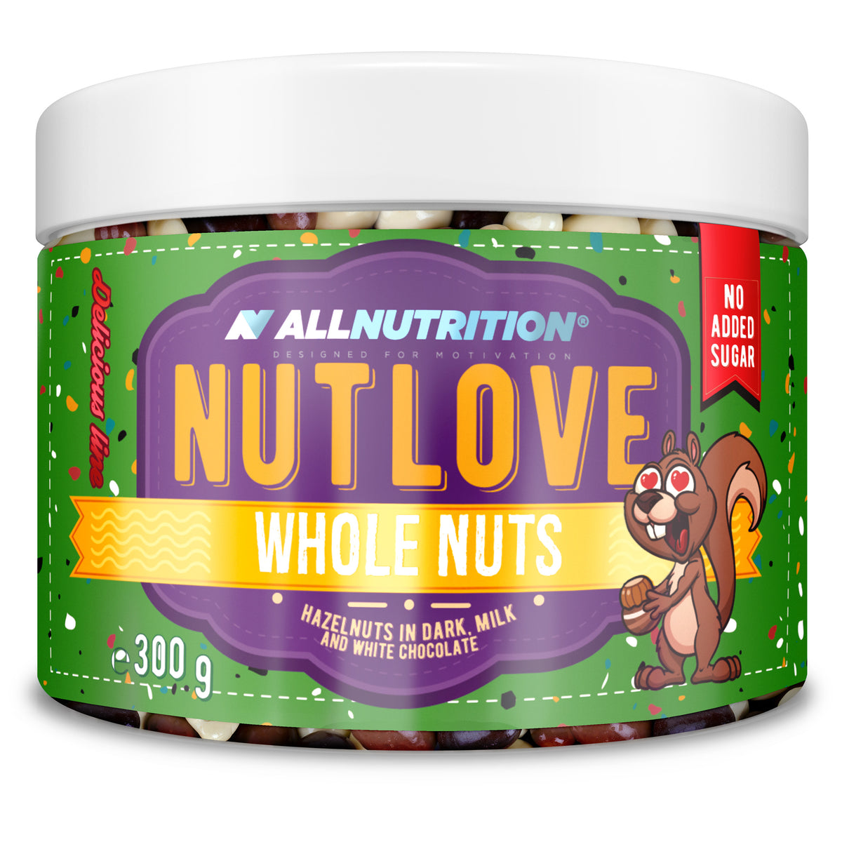 Nutlove Whole Nuts, Hazelnuts in Dark Milk and White Chocolate - 300g