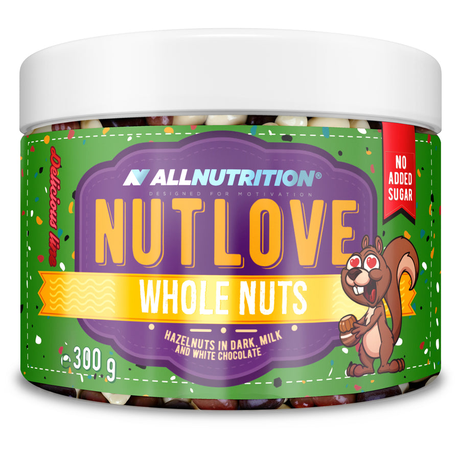 Nutlove Whole Nuts, Hazelnuts in Dark Milk and White Chocolate - 300g