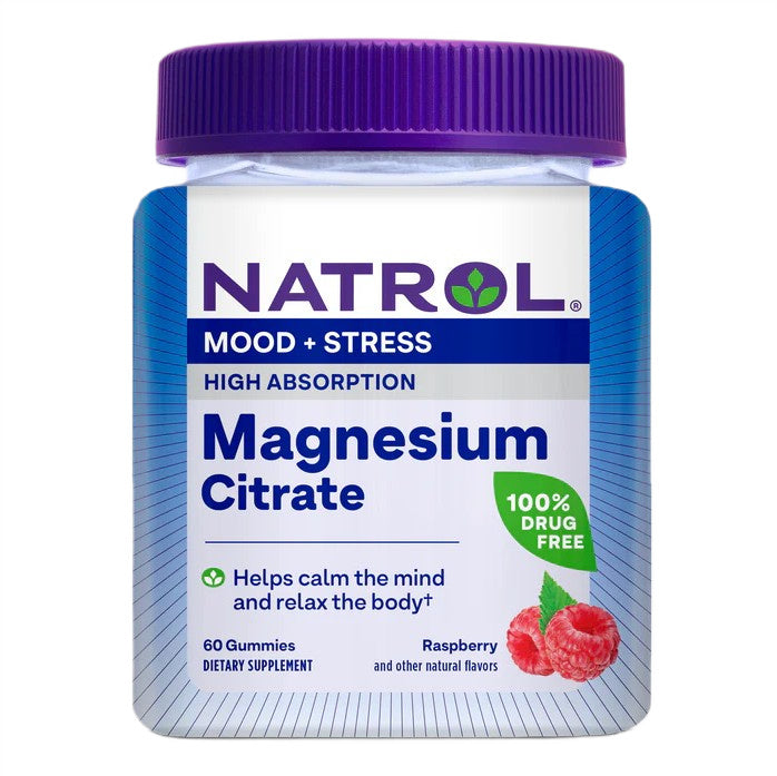 Magnesiumcitrat mit hoher Bioverfügbarkeit, Himbeere – 60 Gummibärchen
