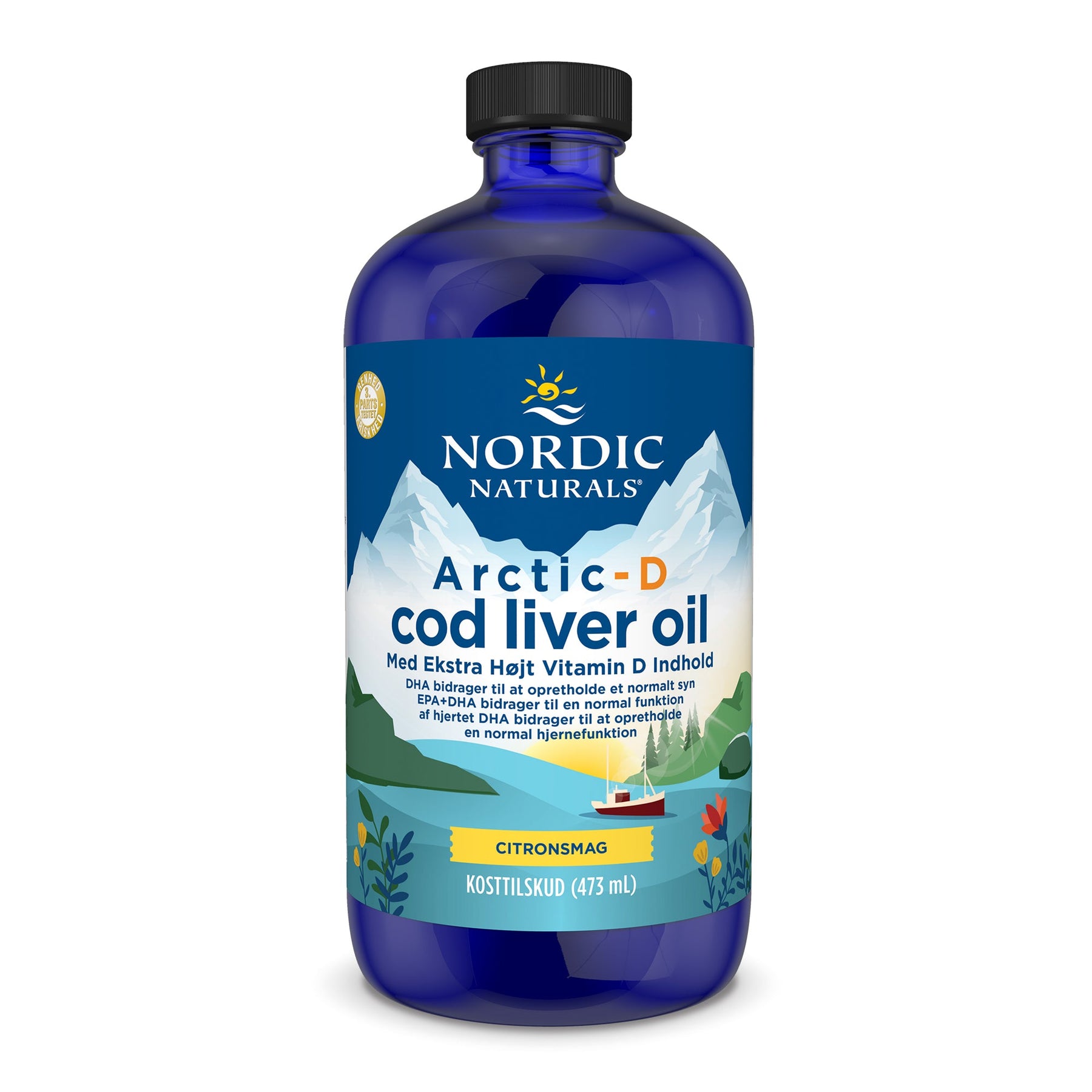 P-Eleven (Danish Label) Arctic-D Cod Liver Oil, Lemon - 473 ml.