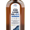Norwegian Cod Liver Oil + D3, 1000mg Omega 3 (Lemon) - 250 ml.