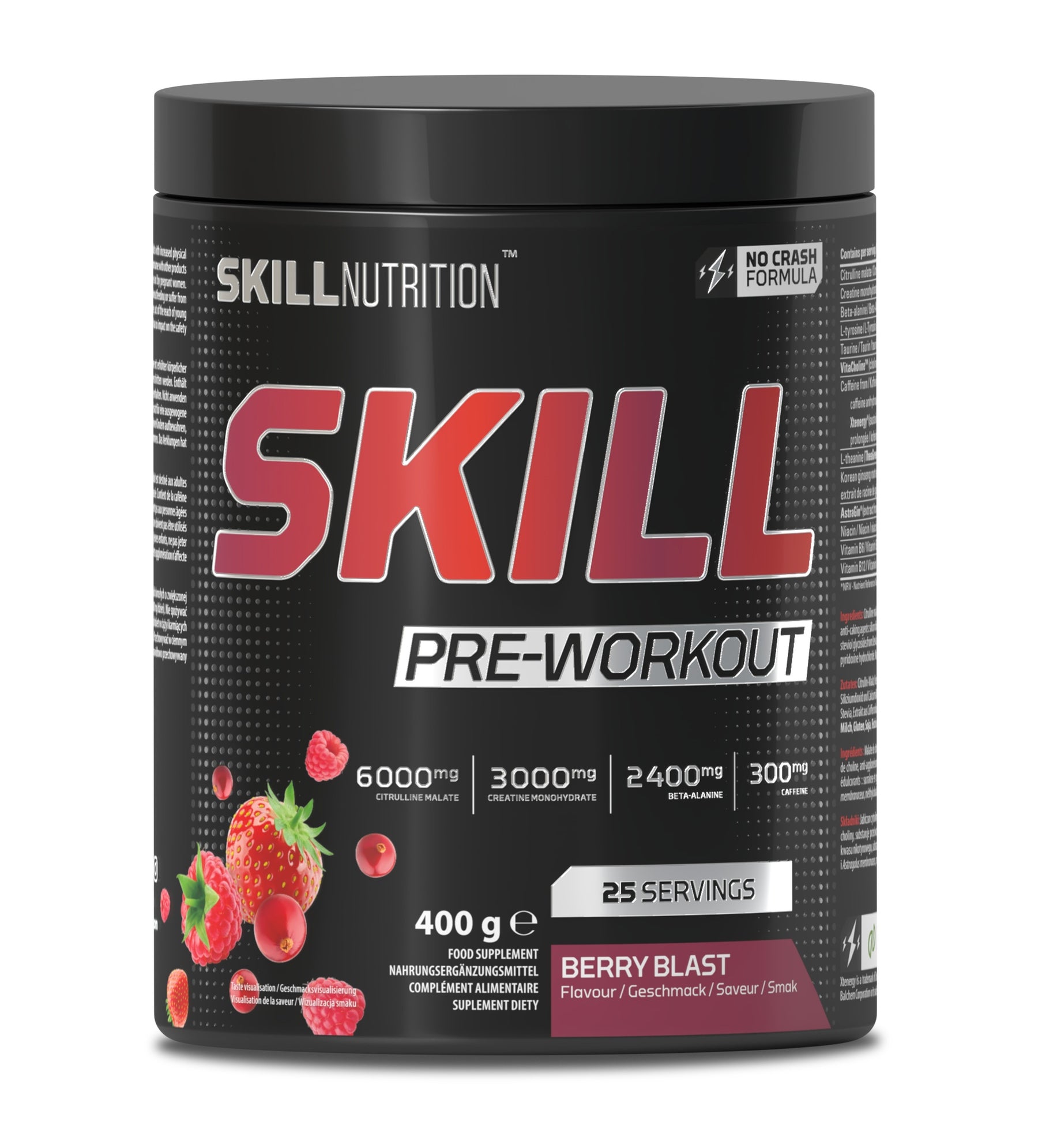 Skill Pre-Workout, Berry Blast - 400-412g - Berry Blast
