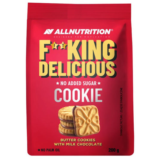Fitking Delicious Cookie, Butter Cookies with Milk Chocolate - 200g - Butter Cookies with Milk Chocolate