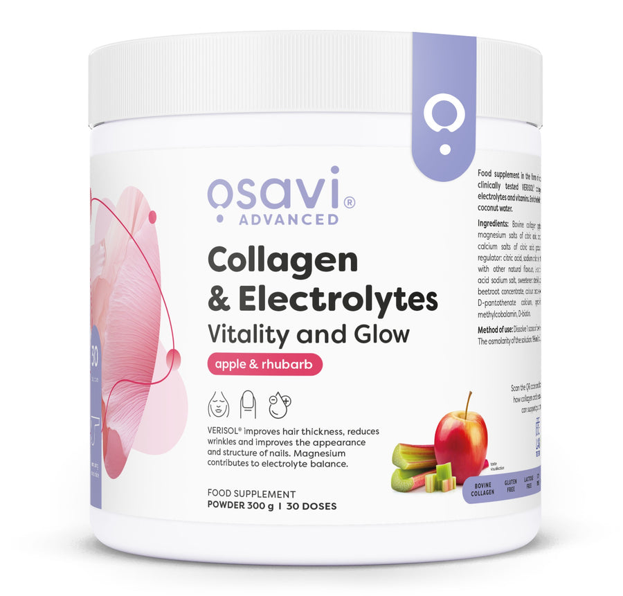 Collagen Electrolytes Vitality and Glow, Apple & Rhubarb - 300g