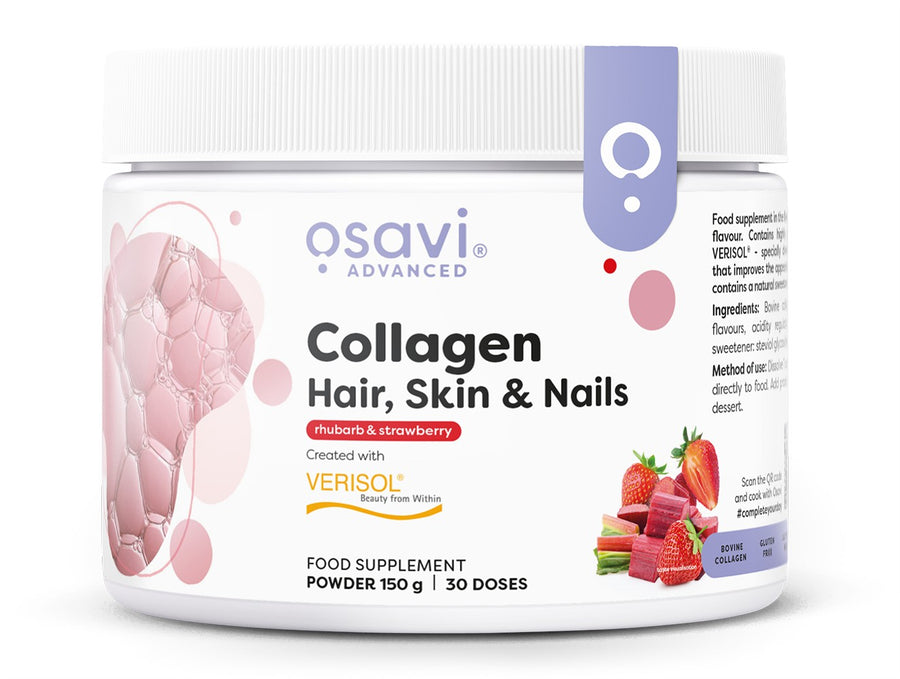 Collagen Peptides (Hair Skin & Nails), Rhubarb & Strawberry - 150g