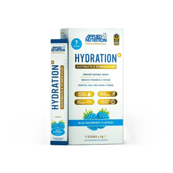 Hydration + Electrolyte & Vitamin Powder Stick Packs, Blue Raspberry - 7 x 8g - Blue Raspberry