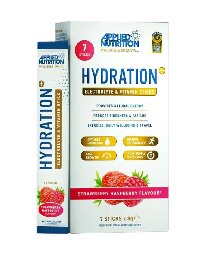 Hydration + Electrolyte & Vitamin Powder Stick Packs, Strawberry Raspberry - 7 x 8g - Strawberry Raspberry