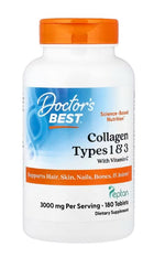 Collagen Types 1 and 3 with Peptan and Vitamin C, 3000mg - 180 tabs