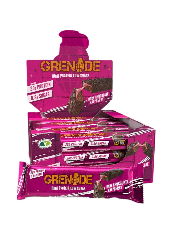 Protein Bars, Dark Chocolate Raspberry - 12 x 60g - Dark Chocolate Raspberry