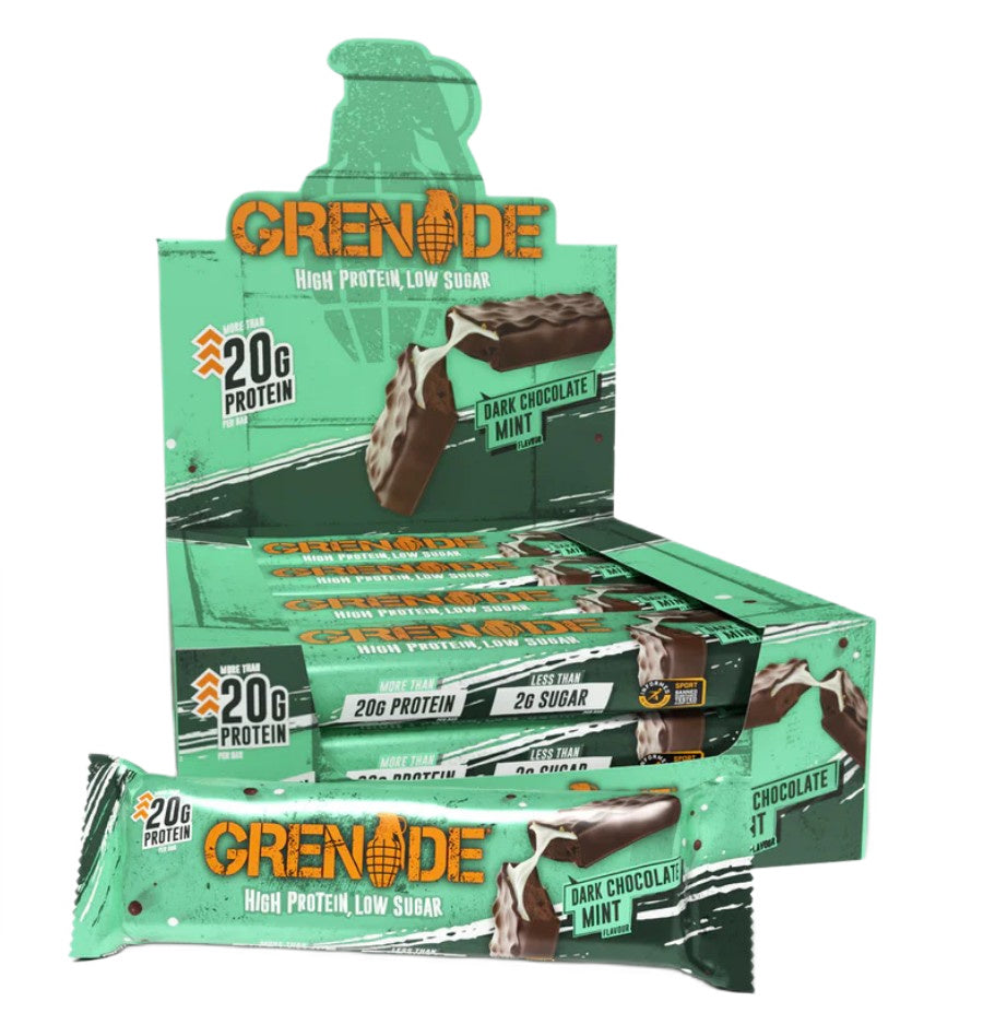 Protein Bars, Dark Chocolate Mint - 12 x 60g - Dark Chocolate Mint