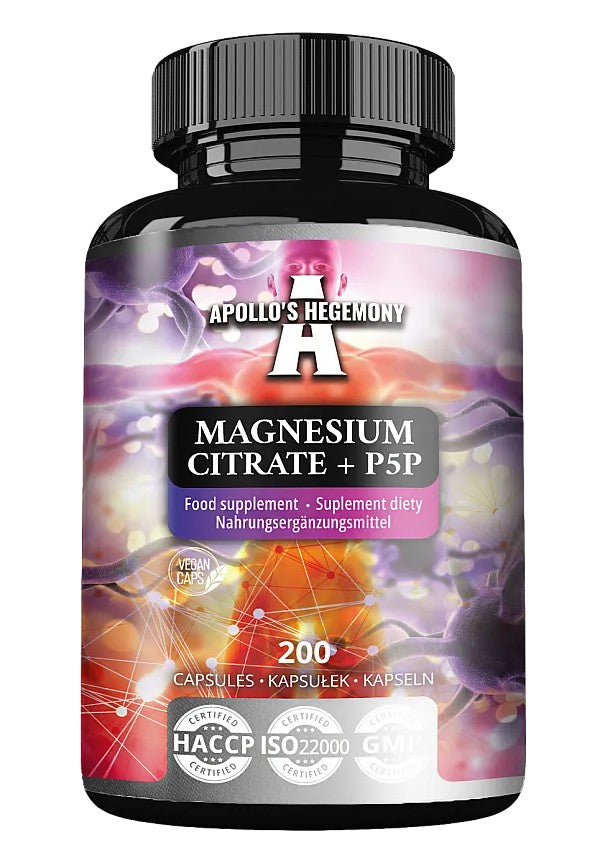 Magnesiumcitrat + P5P – 200 Kapseln