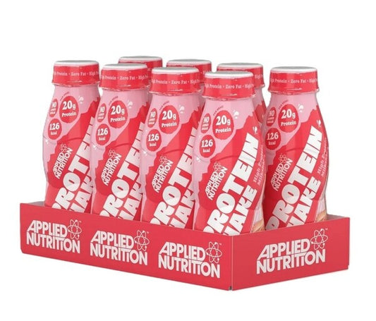 High Protein Shake, Strawberries & Cream - 8 x 330 ml. - Strawberries & Cream