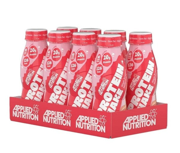High Protein Shake, Strawberries & Cream - 8 x 330 ml. - Strawberries & Cream