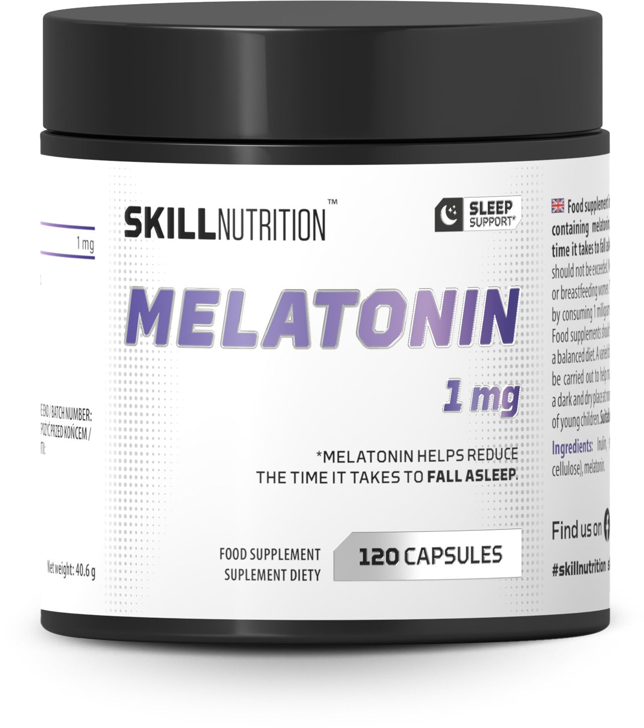 Melatonin, 1 mg - 120 caps