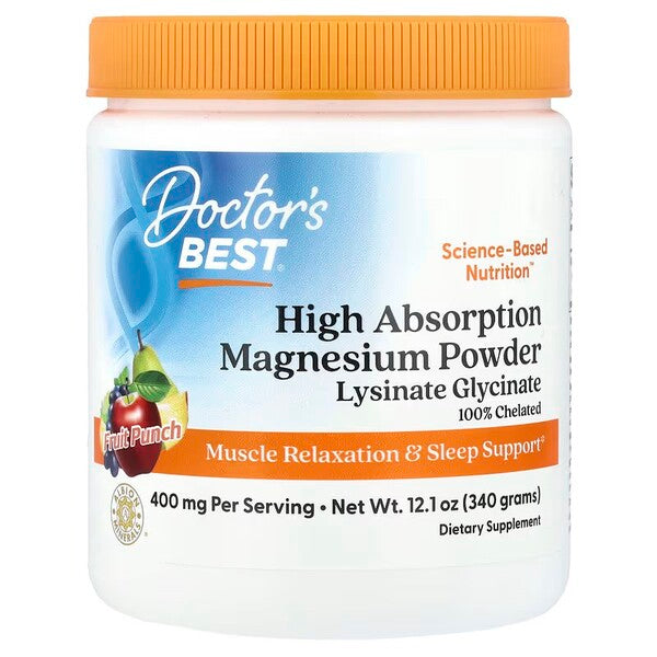 High Absorption Magnesium Powder, Fruit Punch - 340g