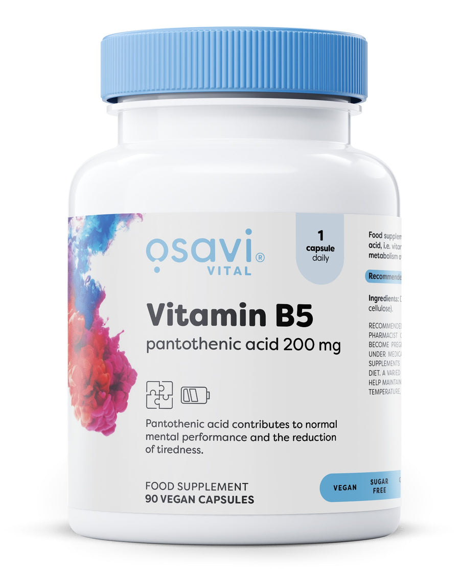 Vitamin B5 Pantothenic Acid, 200mg - 90 vegan caps