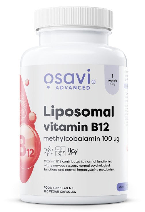 Liposomal Vitamin B12, Methylcobalamin 100mcg - 120 vegan caps