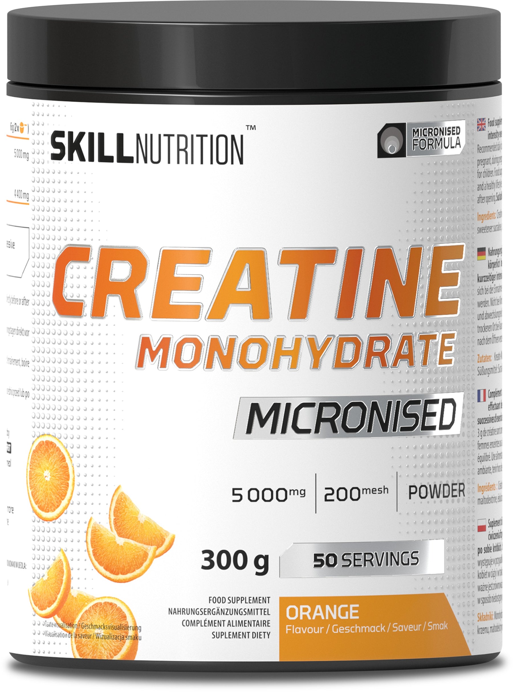 Micronised Creatine Monohydrate Flavoured, Orange - 300g - Orange